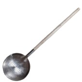 超大木柄长大漏勺大圆勺商用不锈钢瓢捞I鱼捞冰捞垃圾过滤网大笊