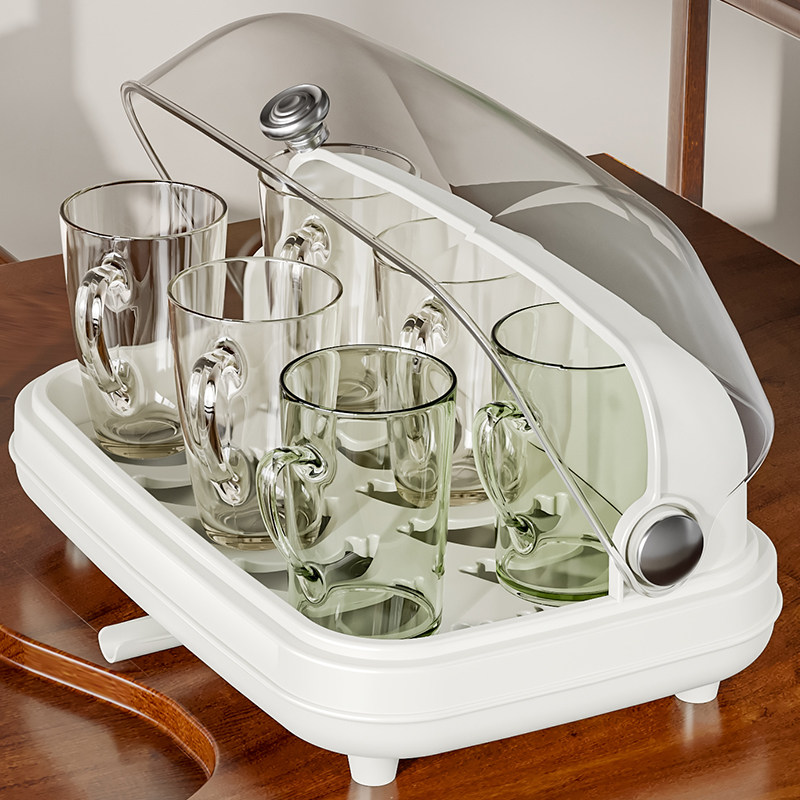 茶具收纳盒带盖防尘大容量家用碗柜客厅J桌面水杯茶杯可沥水置物,收纳整理,茶具收纳盒,淘宝优惠券,粉丝福利购,淘宝优惠卷