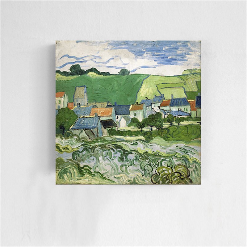 瓦兹的房屋梵高印刷电箱挂画客厅卧室玄关风景R建筑装饰无框画挂