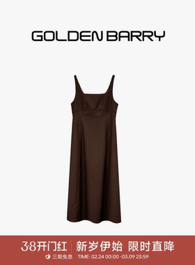GOLDEN BARRY金和百瑞气质优雅日常方领收腰显瘦连衣裙303050