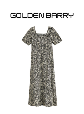 GOLDEN BARRY金和百瑞夏季法式浪漫方领100棉连衣裙女301225