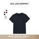 GOLDEN T恤201958 BARRY金和百瑞25夏百搭极简U领100%棉短袖