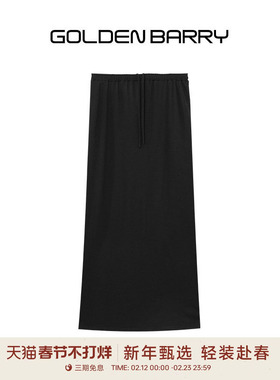 【100绵羊毛】GOLDEN BARRY26春新款简约气质针织直筒半裙310239
