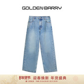 GOLDEN 女501143 牛仔阔腿裤 BARRY金和百瑞夏新款 撒银薄款