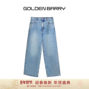 GOLDEN BARRY金和百瑞夏新款撒银薄款牛仔阔腿裤女501143