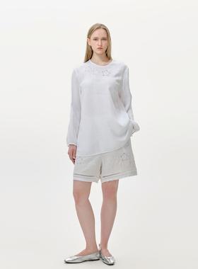 GOLDEN BARRY25夏南法度假100亚麻白色减龄套装女215127/561111