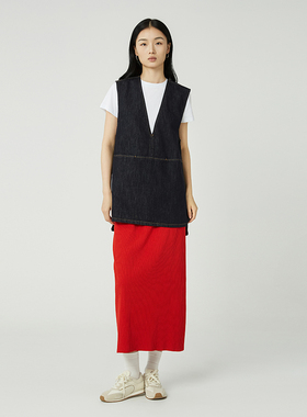 GOLDEN BARRY金和百瑞25秋冬温柔时髦宽腰头针织半裙314038