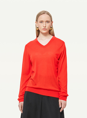 【100绵羊毛】GOLDEN BARRY26春经典气质V领针织毛衣241295