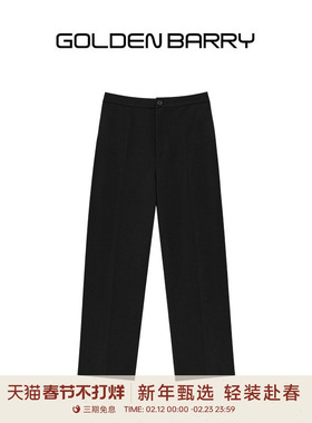 GOLDEN BARRY25秋“静奢都市”绵羊毛知性气质烟管裤裤子541167