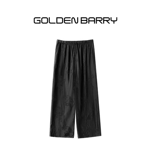 GOLDENBARRY人丝提花阔腿裤
