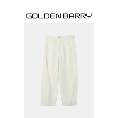 GOLDENBARRY丝麻九分裤