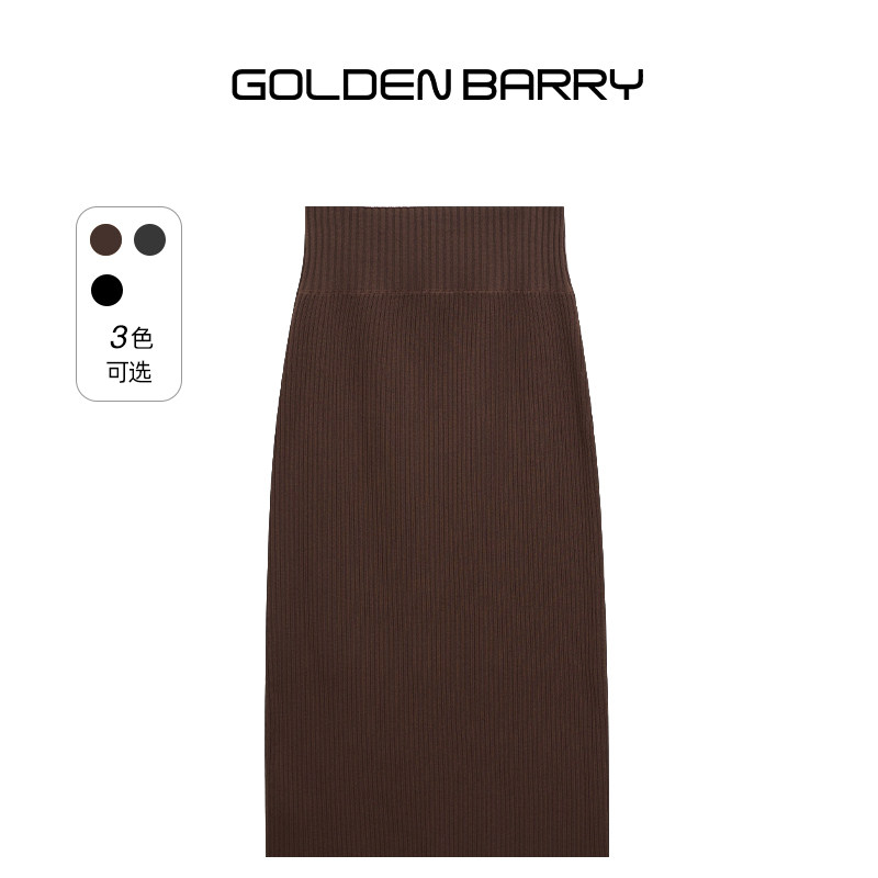 GOLDEN BARRY金和百瑞2025年冬季长款绵羊毛宽腰头半