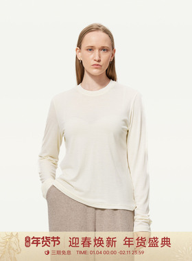 GOLDEN BARRY25秋极简柔和气质百搭澳洲美丽诺羊毛打底衫女202501
