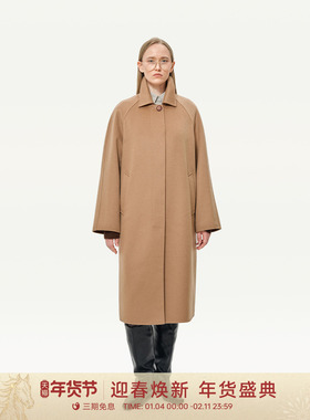【羊绒混纺】GOLDEN BARRY26春经典阔版纸片人高端毛呢大衣140072