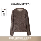 204025 温柔蕾丝圆领打底衫 GOLDEN BARRY随性百搭慵懒气质经典