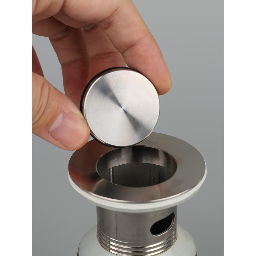 洗脸盆304不锈钢实心下水器翻板塞子万向翻盖漏水塞硅胶卫浴配件