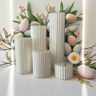 甜品台折叠圆柱婚庆摆件蛋糕迎宾生日派对装饰婚庆罗马柱路引布置