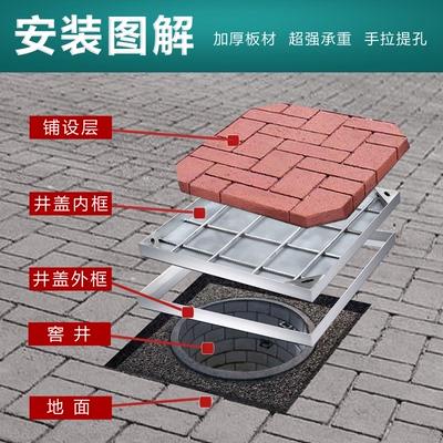 304不锈钢隐形井盖方形圆形装饰污水沙井盖板下水道篦子格栅定制