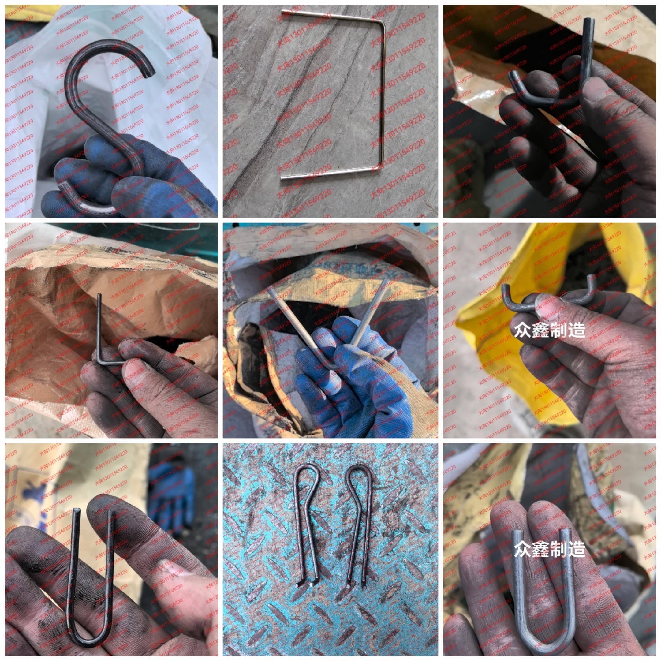 不锈钢圆钢折弯铁线成型3d折弯U型V型方形把手吊环方框锚筋挂钩