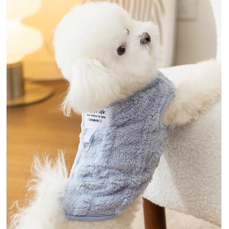 速发可牵引衣服2024秋冬款泰犬比熊博美小型迪幼猫咪绒衣马甲