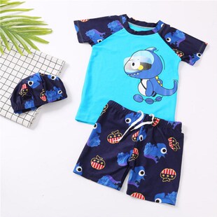 速发儿宝男宝分体小中大童童童男孩泳裤套装防晒学生温泉游泳装备