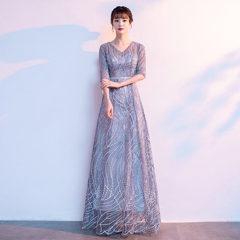 速发大合唱团演出服长裙朗挥晚礼服主歌指诵比赛服装艺考红持人裙