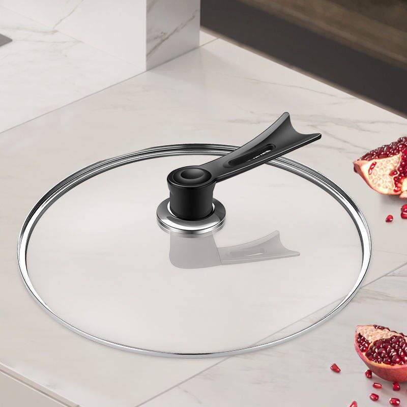 速发锅盖钢化玻璃盖不锈钢锅炒不盖子平底锅盖通用炒菜园盖子锅粘