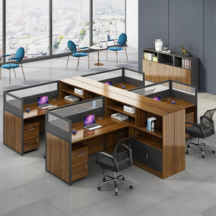 速发统和办公财俱办公桌人工位屏风位隔公办断桌椅组合职员电脑桌