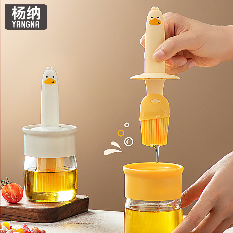 速发硅刷带瓶油刷小鸭子油刷子家用厨房饼烙级烧烤烘焙一体油胶瓶