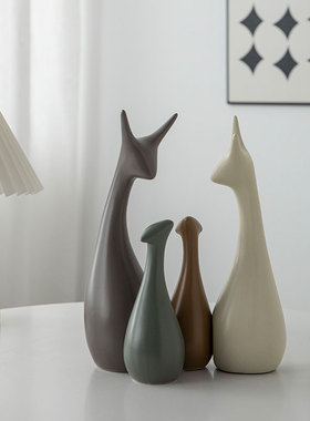 速发创意小鹿客饰卧室件公室简约工艺品酒柜电视柜鞋柜摆办玄关装