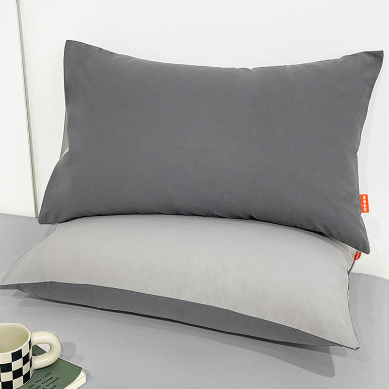 速发水洗棉纯棉枕套一对装全棉枕头套单个x8cm474cm纯色枕芯套胆