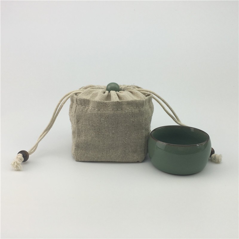 速发束口袋绳袋功夫茶杯收纳袋棉麻袋品茗杯抽旅袋杯行子茶杯袋子
