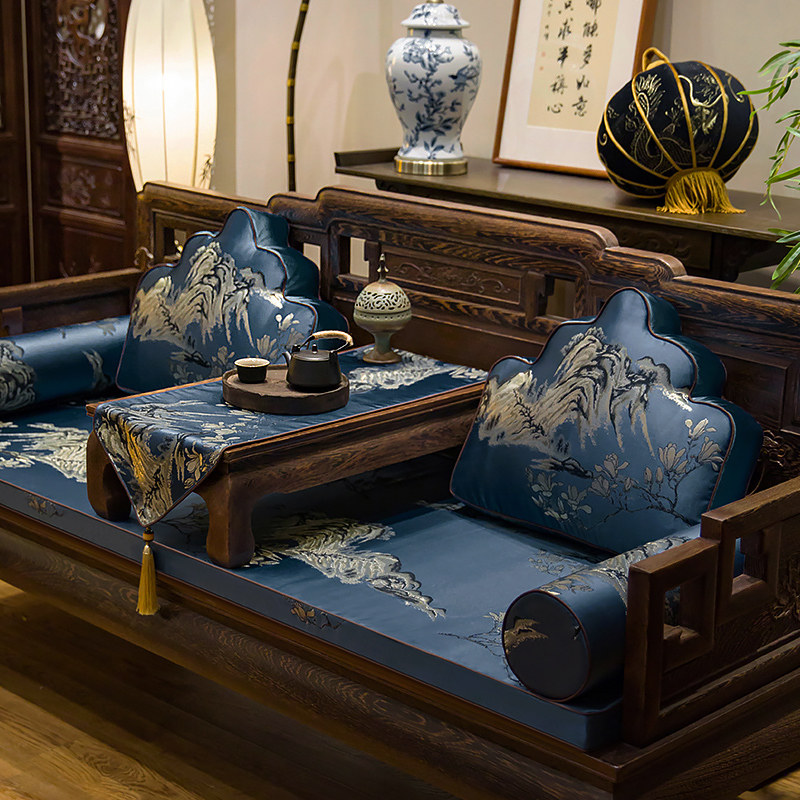 速发红木沙发坐垫中式实木家具沙发垫罗汉罩垫套位高端三人床沙发