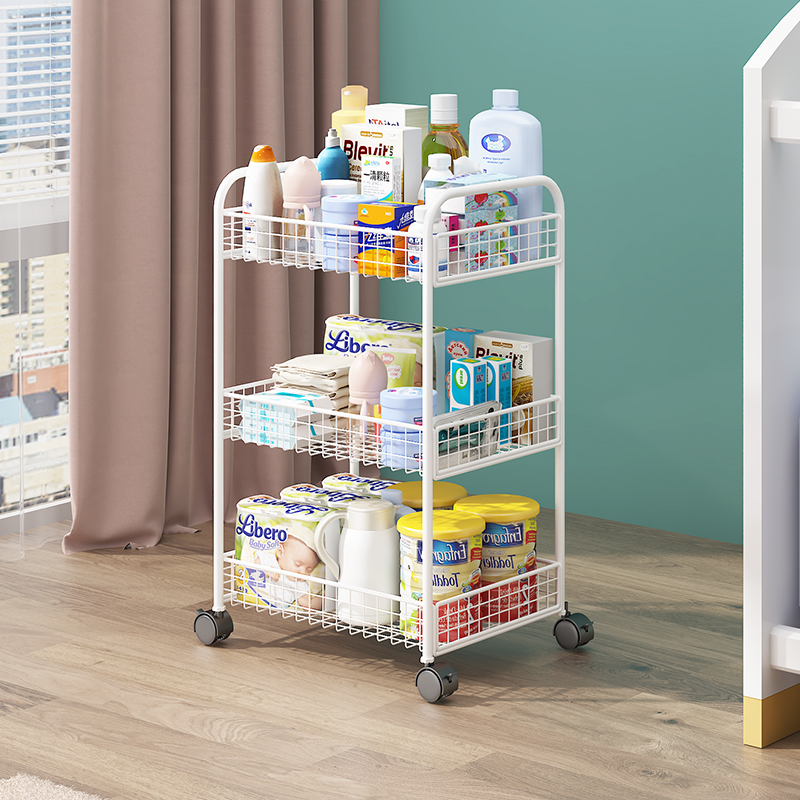 速发纳动婴儿用品小推车置物架厨房卫生间客厅食室床头书架零卧收