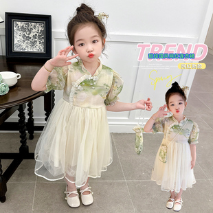 无袖 流行 女童连衣裙超好看超美夏季 穿搭时髦舒适亲肤网红甜美服装