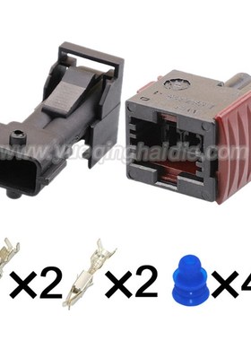 DJ7028Y-3.5-11/21适用于汽车空调泵插头2线连接器 1-962344-1