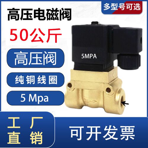 高压电磁阀50公斤 5MPA 气阀DC24V船用高压阀AC220V  4分 6分 1寸
