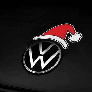 圣诞帽车贴磁吸贴汽车车标装饰贴圣诞节氛围感装饰布置通用车标贴
