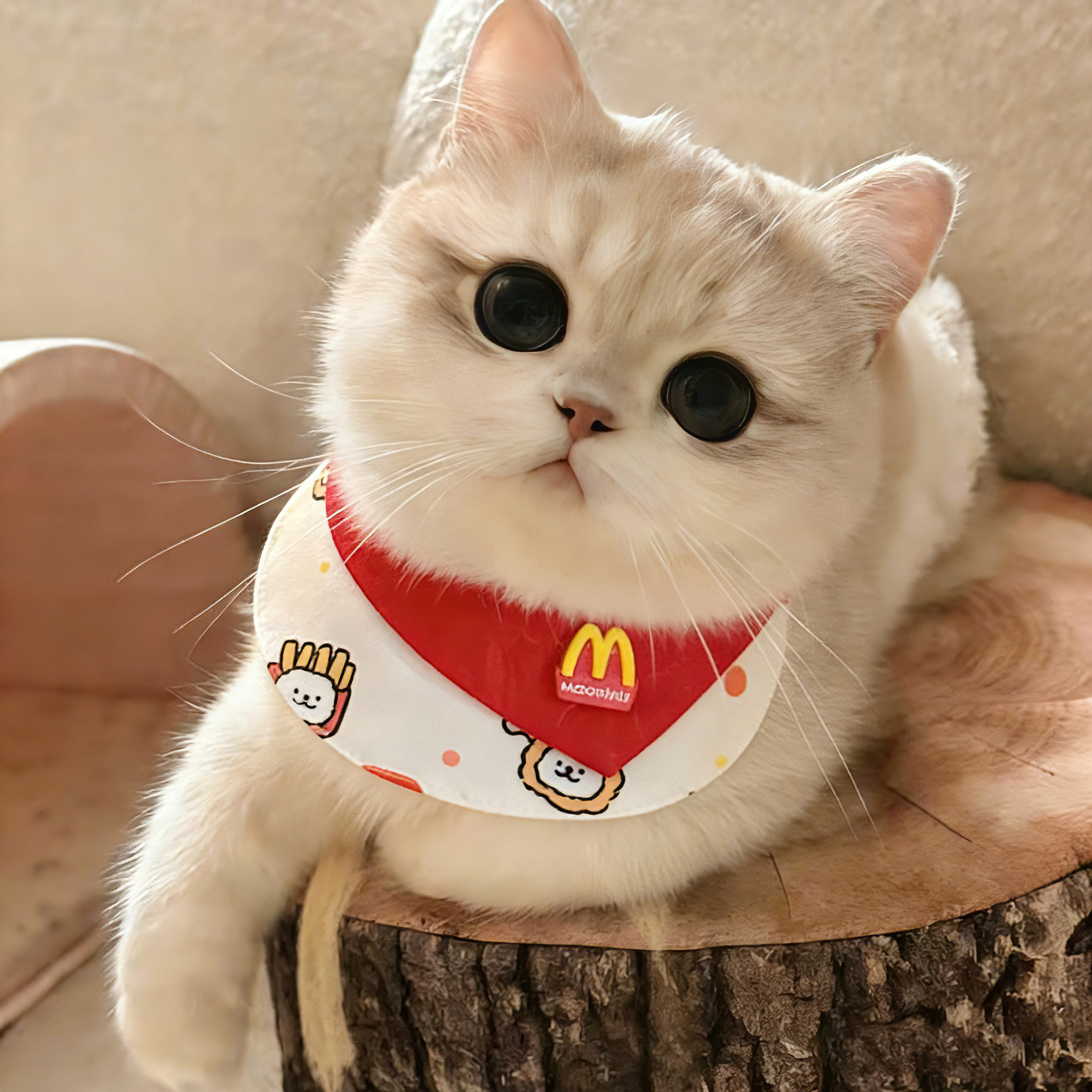 猫咪围脖口水巾麦门同款宠物围嘴围兜防脏防污中小型犬可佩戴装饰
