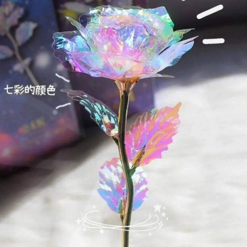 【金箔彩金玫瑰花】七夕节火炬盒单支花束七夕教师节礼物礼品厂家