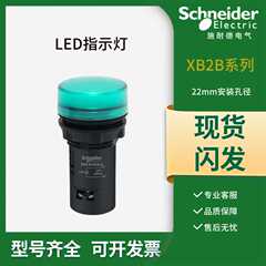 施耐德LED指示灯绿色XB2BVB3LC M4LC电源信号灯24V红黄蓝白AC220V