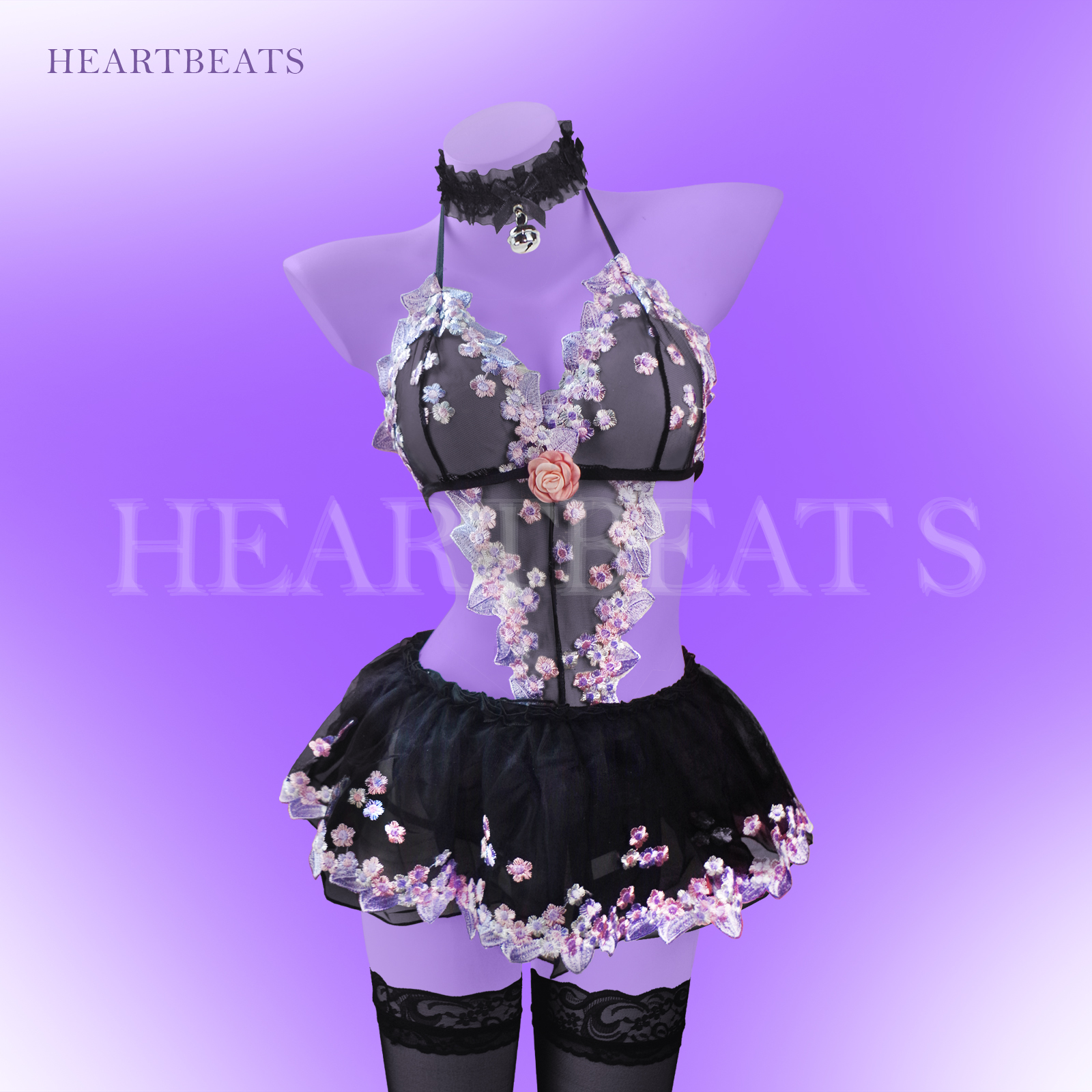 情趣睡裙女性感蕾丝鲜花刺绣