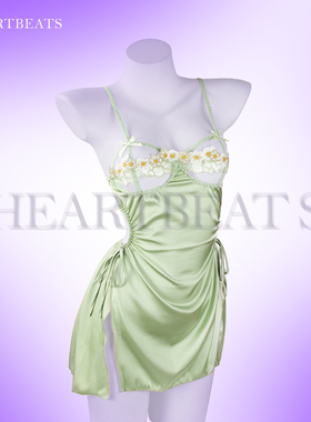 Heartbeats性感睡衣女夏新款高级感纯欲蕾丝镂空2025新款吊带睡裙