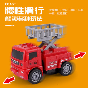 惯性工程车撞击变形机器人男孩挖掘机吊车搅拌车儿童玩具工厂