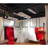 婚纱吊架礼服陈列架子女服装 店铺吊顶悬挂衣架墙上壁挂货架展示架