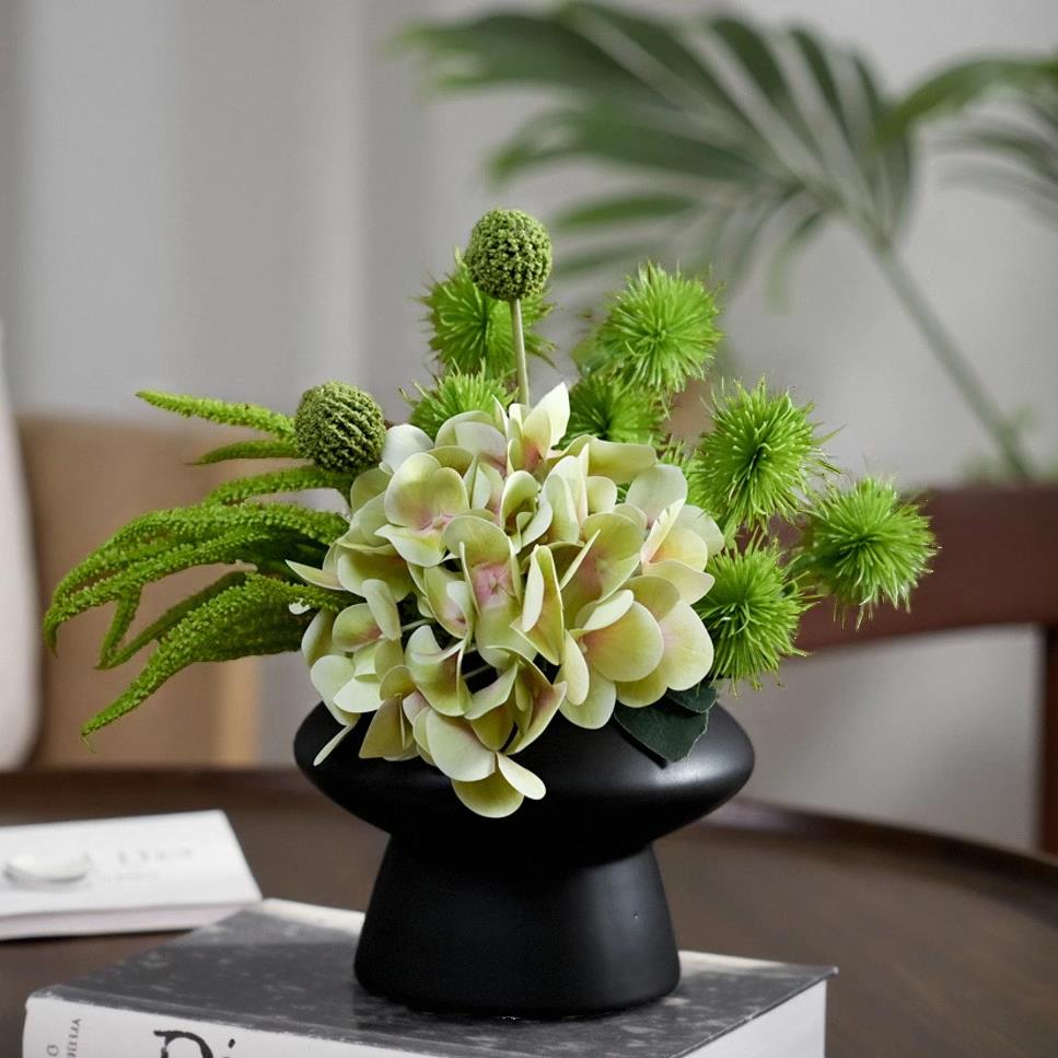 高档手绑花彷真花摆件插花客厅电视柜摆花假花花束高端绢花装饰
