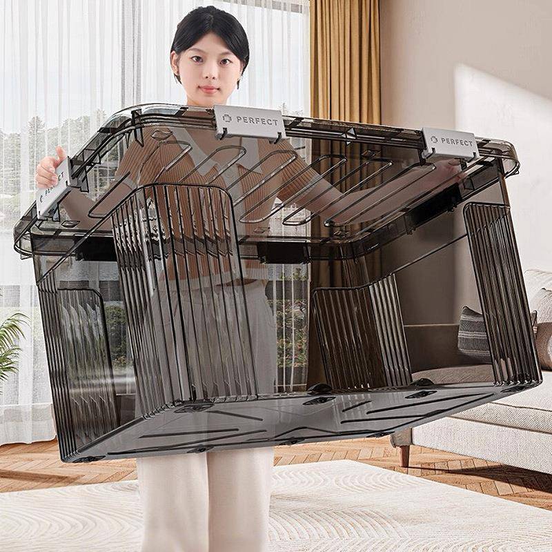 秋冬加厚收纳箱家用衣柜衣物塑料储物箱大容量透明玩具棉被收纳箱