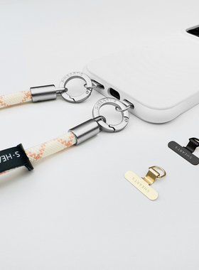 SHEARTS迷你双耳手机垫片双扣挂绳夹片不锈钢手机链连接片喇叭款