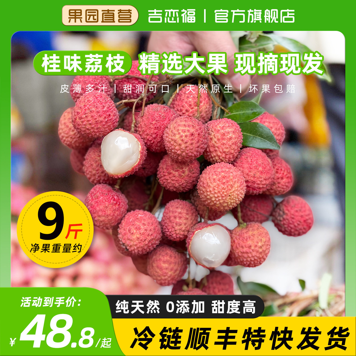 顺丰空运包邮茂名高州现摘现发孕妇水果一箱10斤老树桂味荔枝新鲜