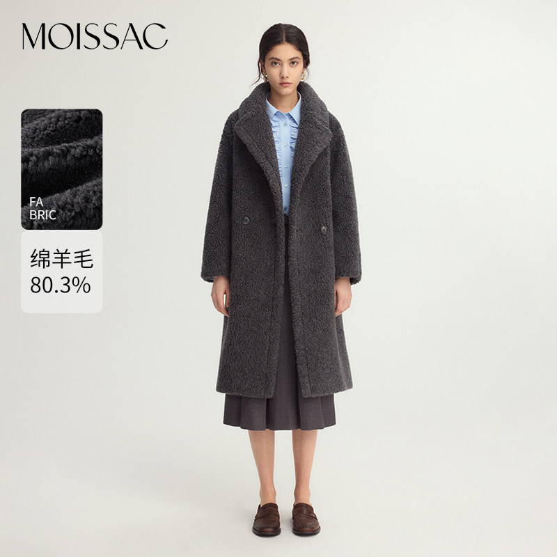 商场同款 摩萨克冬新款绵羊毛翻领茧形长款皮草大衣外套女,女装/女士精品,皮草,淘宝优惠券,粉丝福利购,淘宝优惠卷